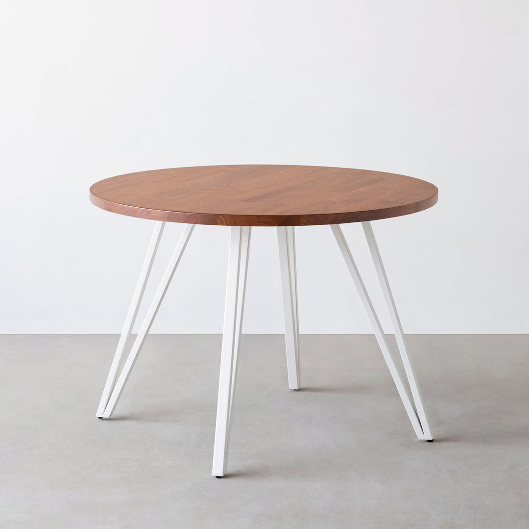 THE CAFE TABLE / ラバーウッド White Steel 4本脚 × ラウンド φ81