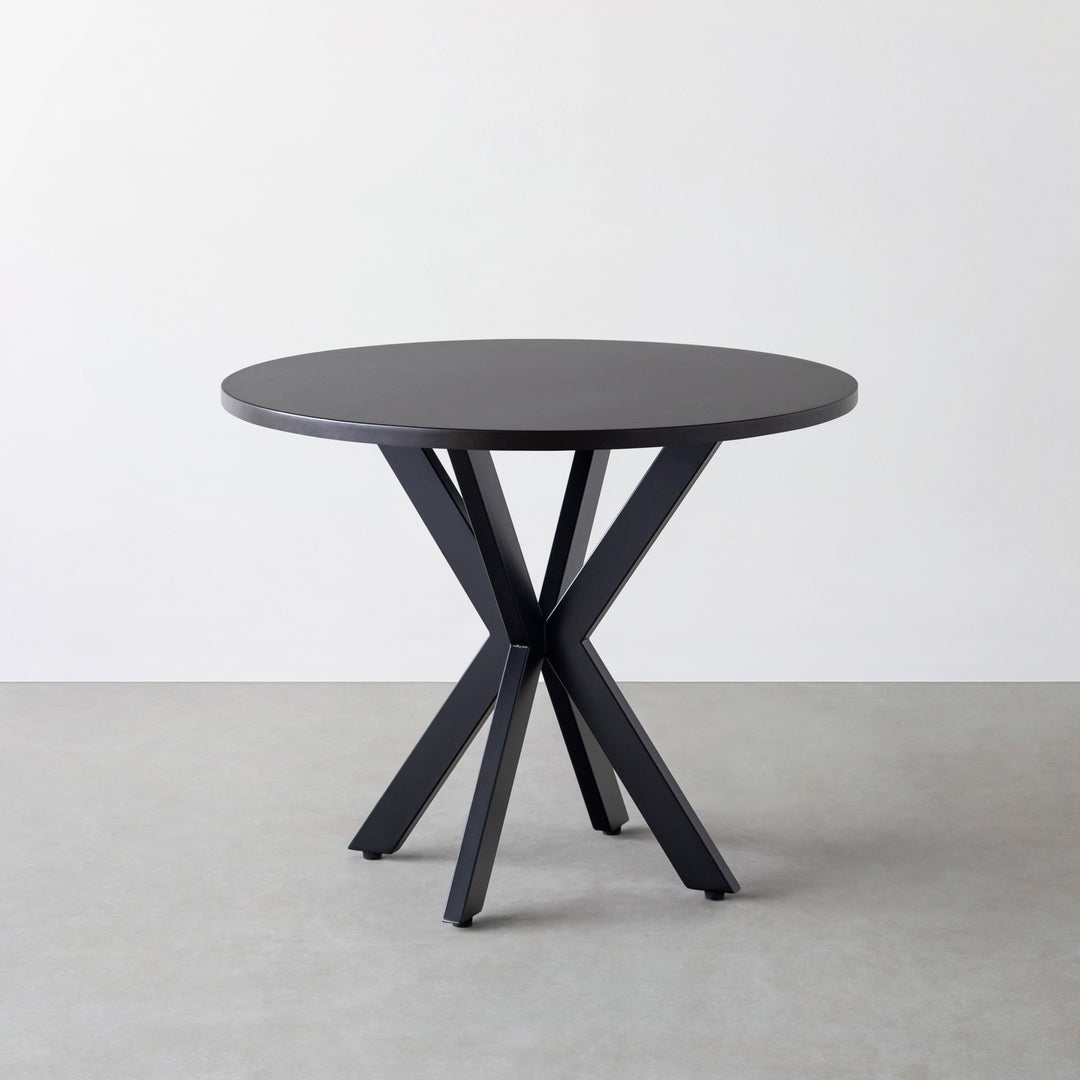 THE CAFE TABLE / ラバーウッド Black Steel カフェX × ラウンド φ81