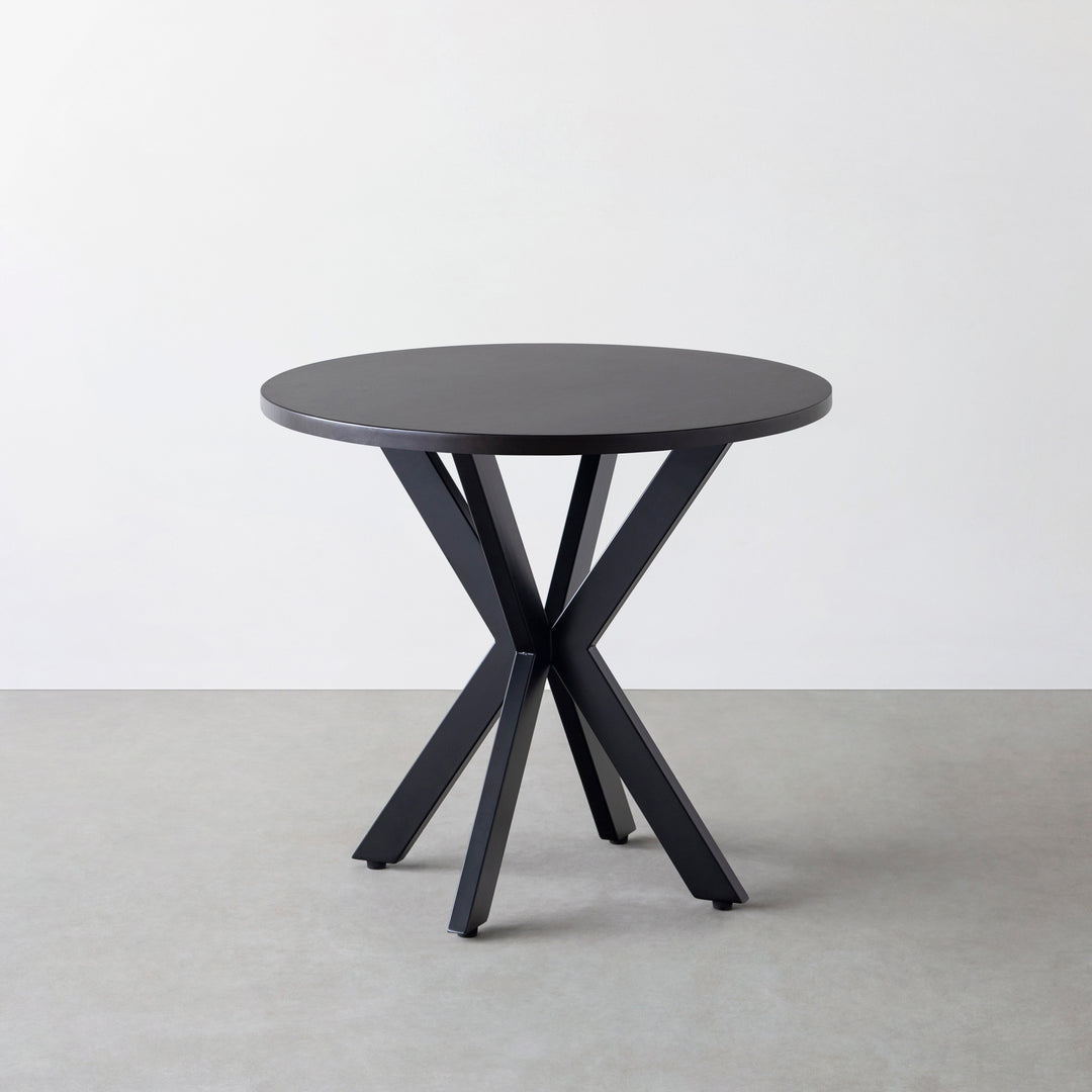 THE CAFE TABLE / ラバーウッド Black Steel カフェX × ラウンド