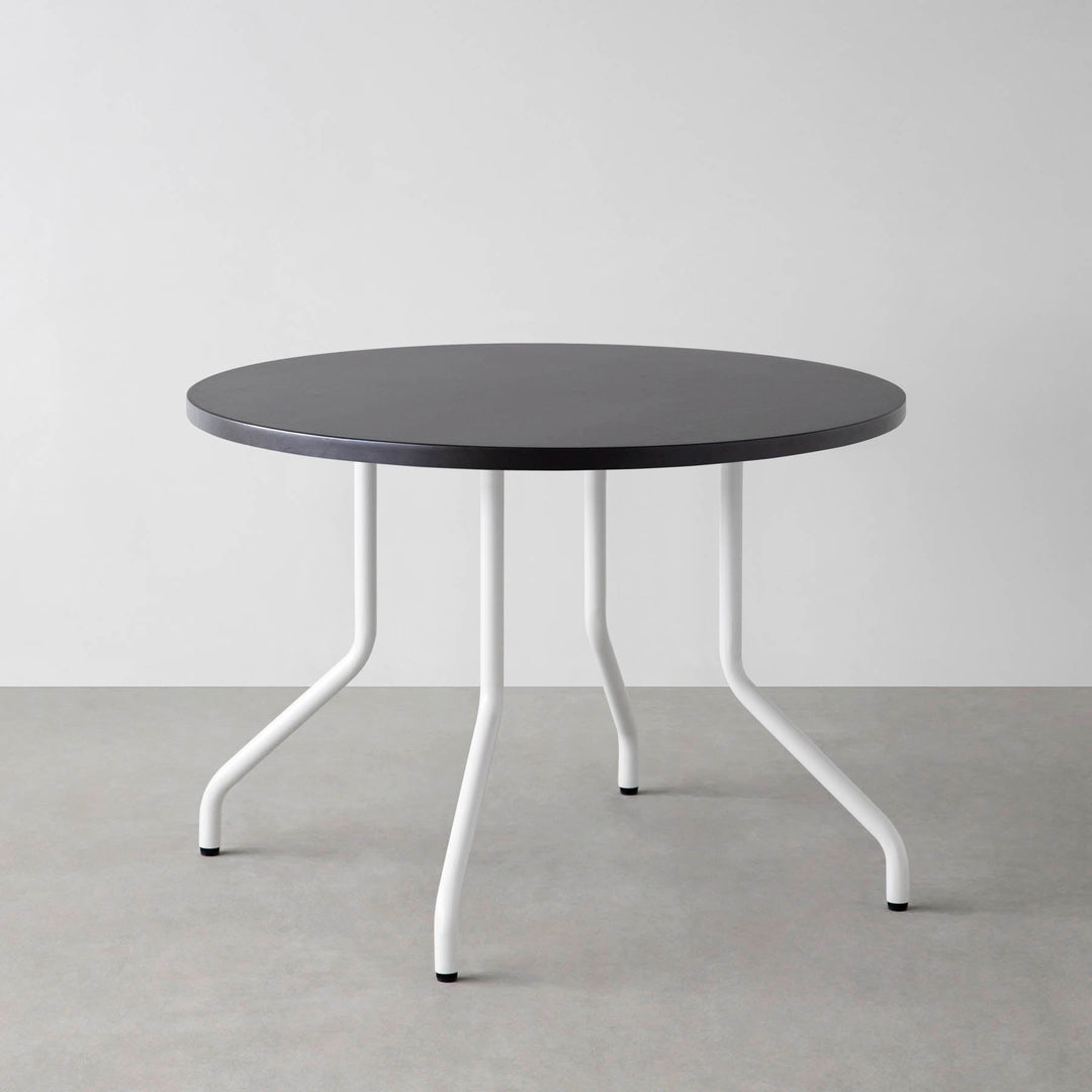 THE CAFE TABLE / ラバーウッド White Steel 4本脚 × ラウンド φ81