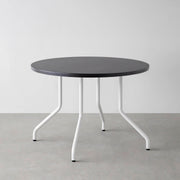 THE CAFE TABLE / ラバーウッド　White Steel 4本脚 × ラウンド φ81 - 100