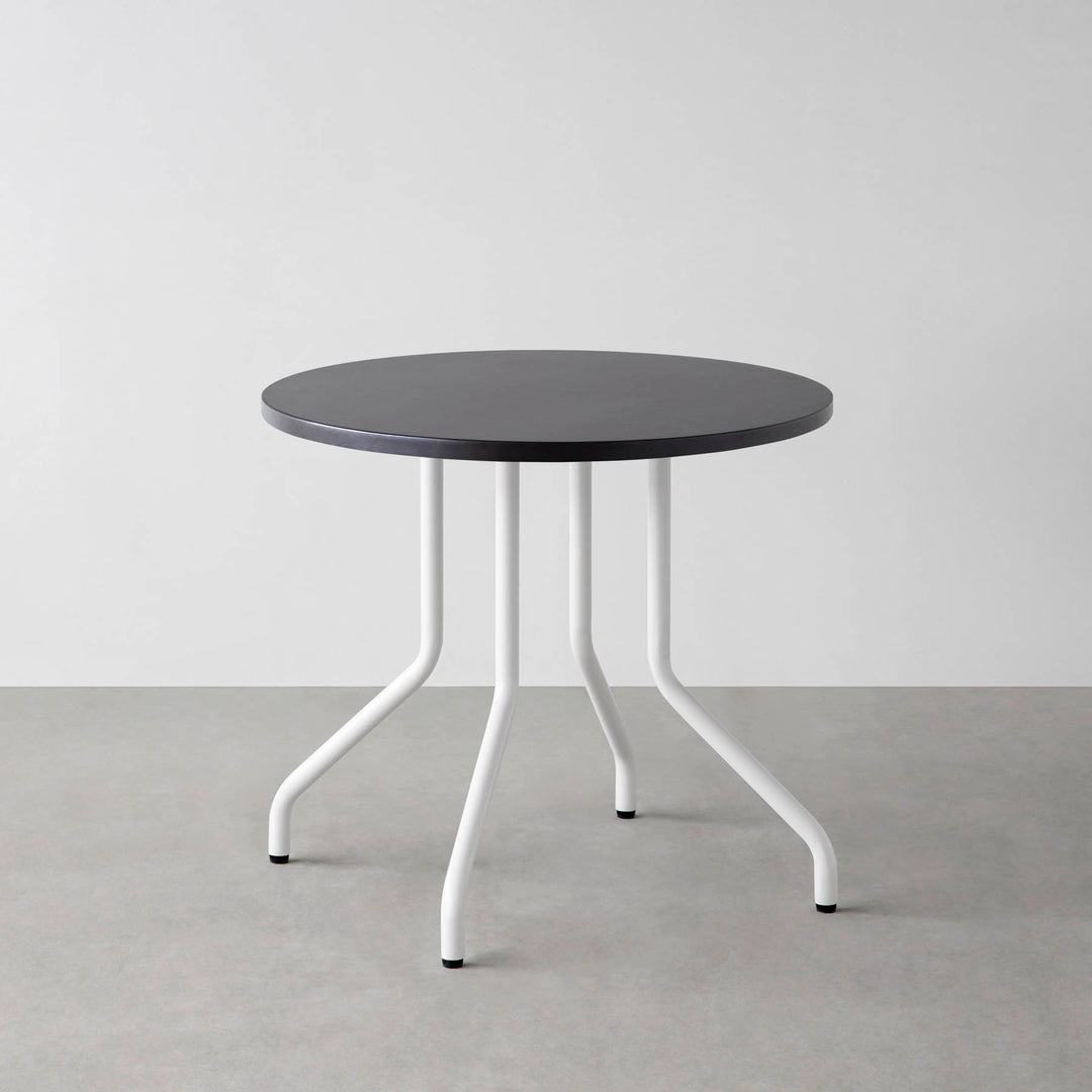THE CAFE TABLE / ラバーウッド White Steel 4本脚 × ラウンド φ61
