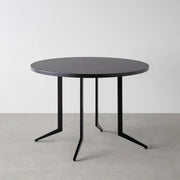 THE CAFE TABLE / ラバーウッド　Black Steel 4本脚 × ラウンド φ81 - 100