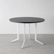THE CAFE TABLE / ラバーウッド　White Steel 4本脚 × ラウンド φ81 - 100