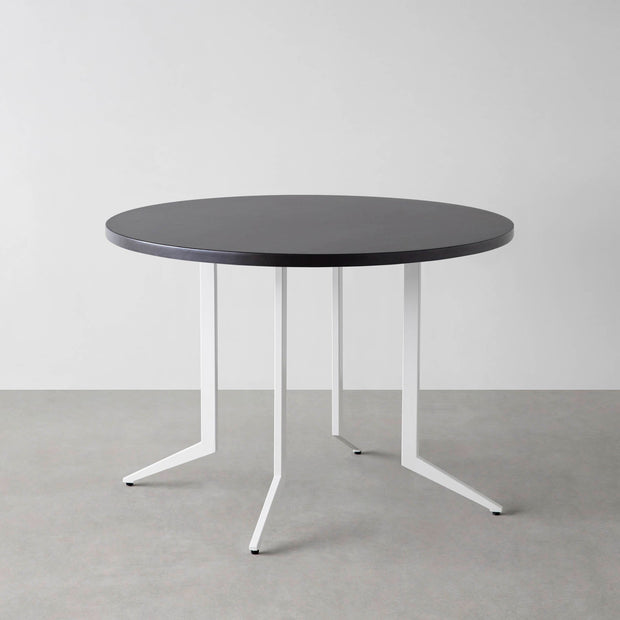 THE CAFE TABLE / ラバーウッド　White Steel 4本脚 × ラウンド φ81 - 100