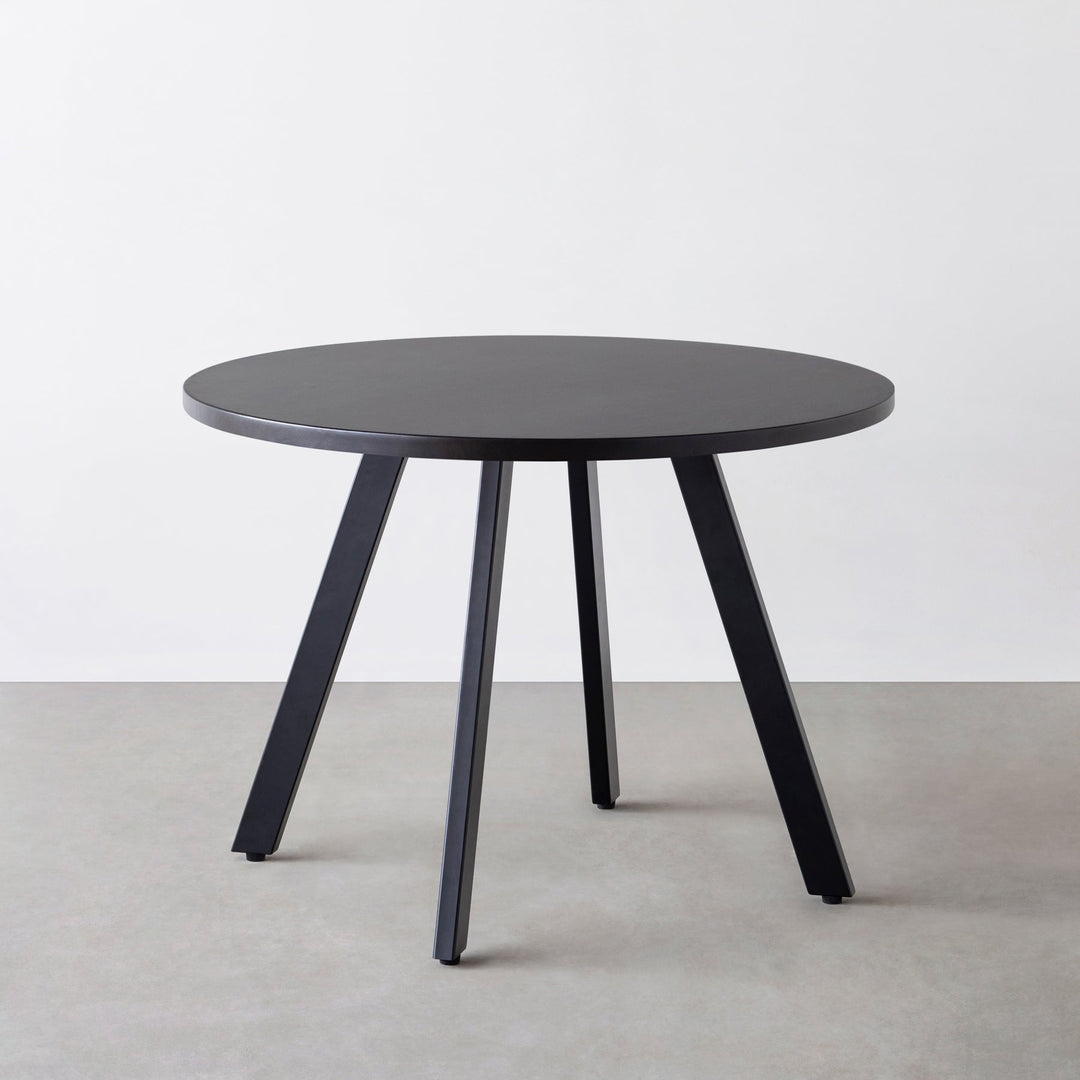 KANADEMONO ラバーウッドB × Black Steel THE CAFE TABLE / ラバーウッド Black Steel 4本脚 × ラウンド