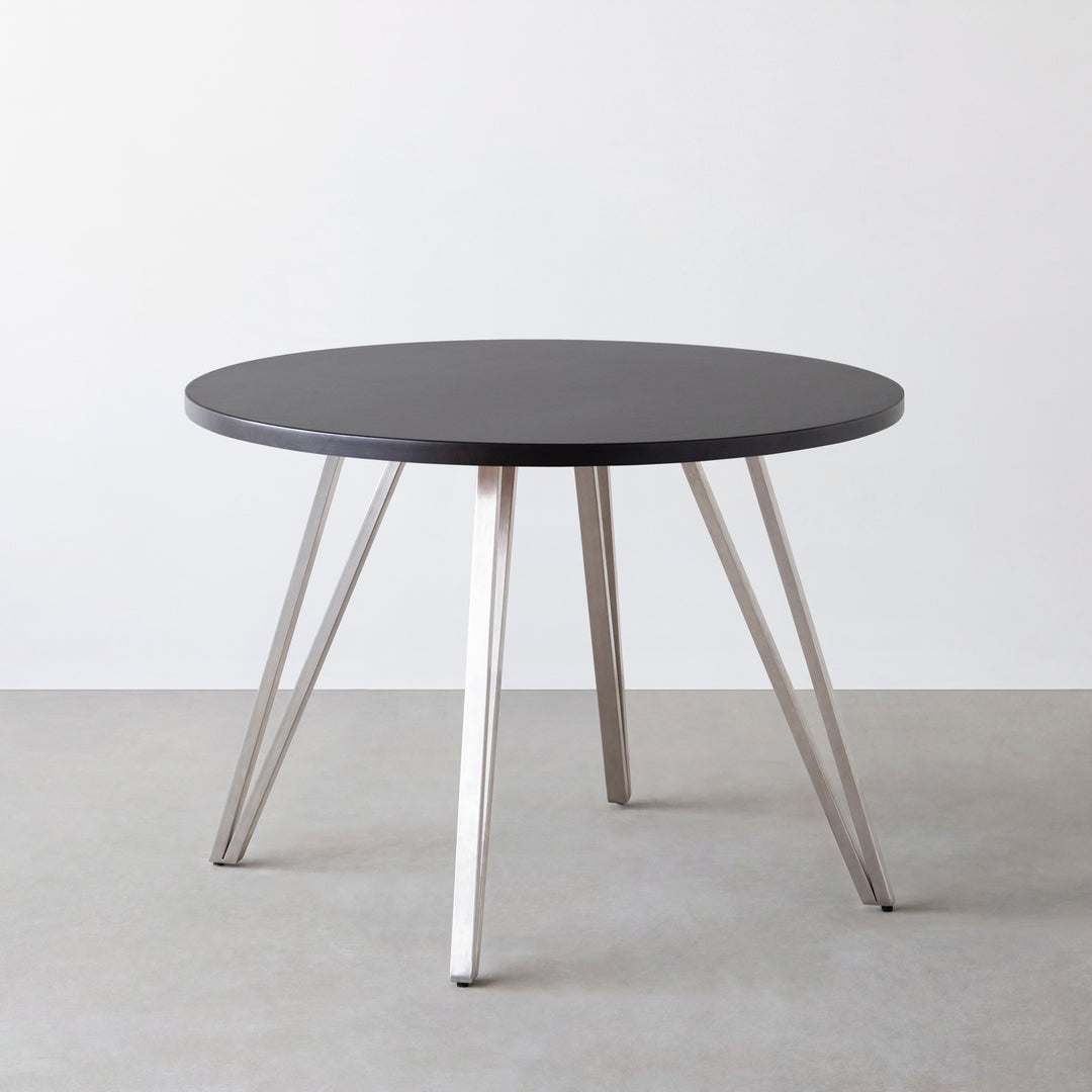KANADEMONO ラウンドテーブル ラバーウッド 天然木 CAFETABLE THE CAFE TABLE / ラバーウッド Black Steel 3pin × ラウンド