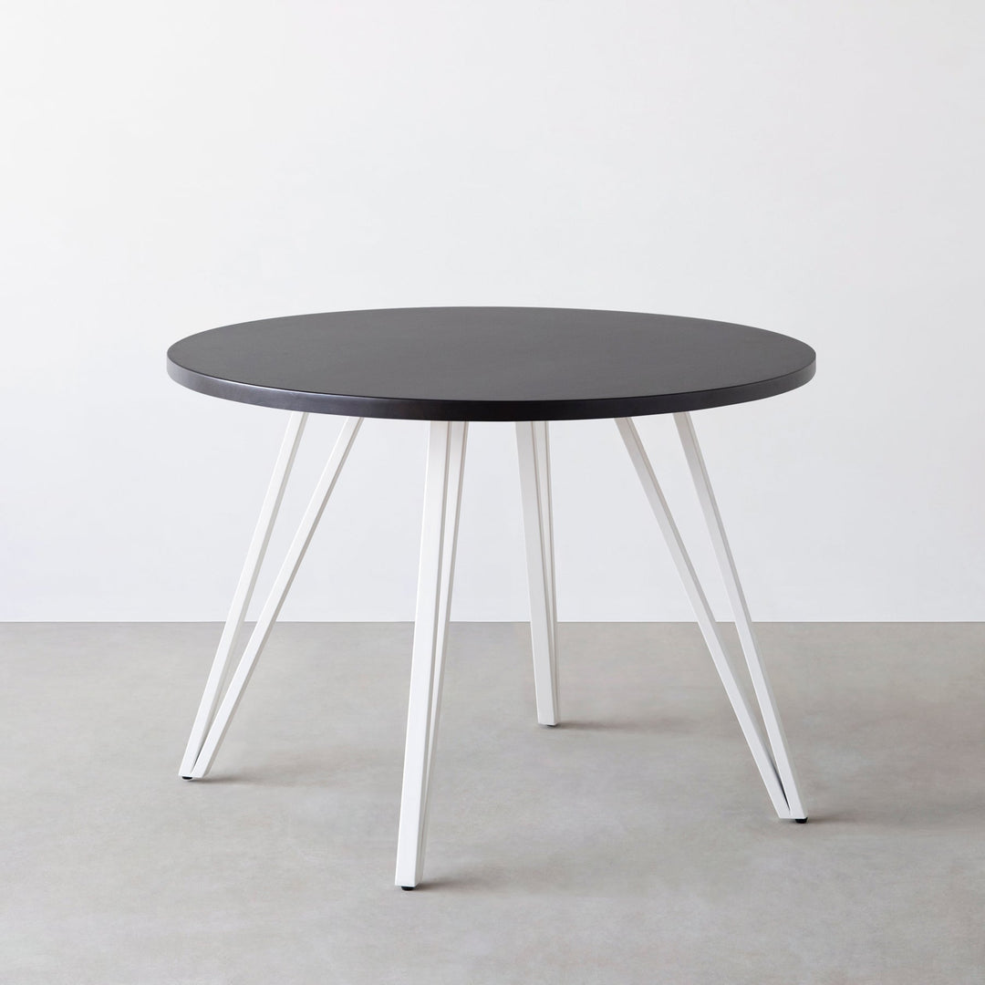 THE CAFE TABLE / ラバーウッド White Steel 4本脚 × ラウンド φ81