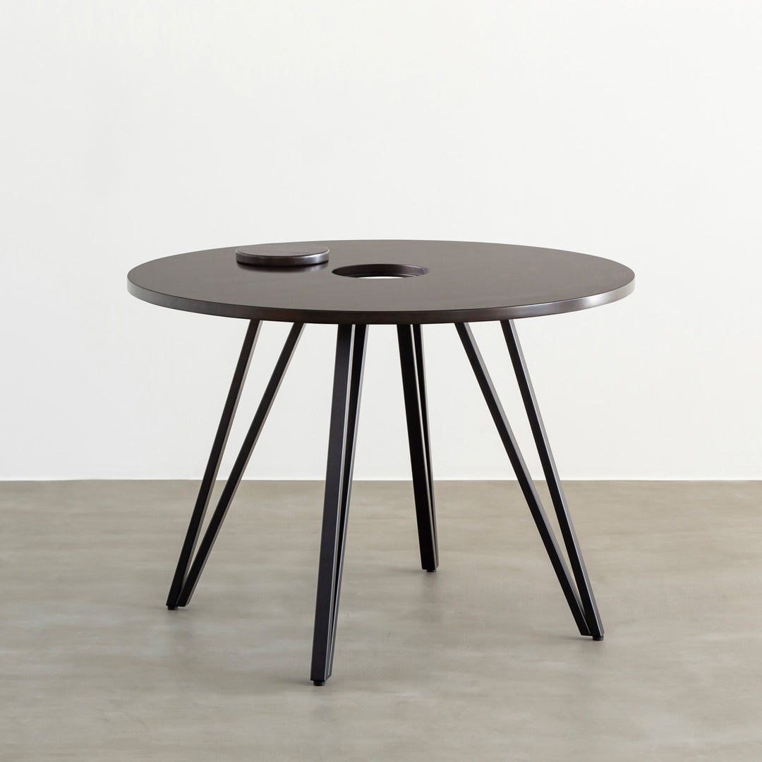 THE CAFE TABLE / ラバーウッド Black Steel トライアングル 4pin