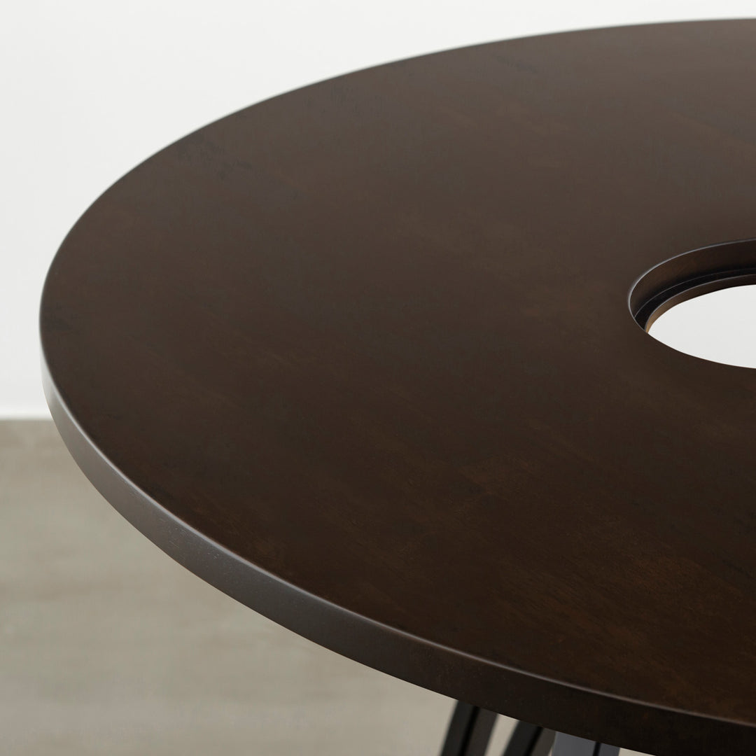 THE CAFE TABLE Black Steel 4pin × ラウンド THE CAFE TABLE / ラバーウッド Black Steel 4pin × ラウンド φ81