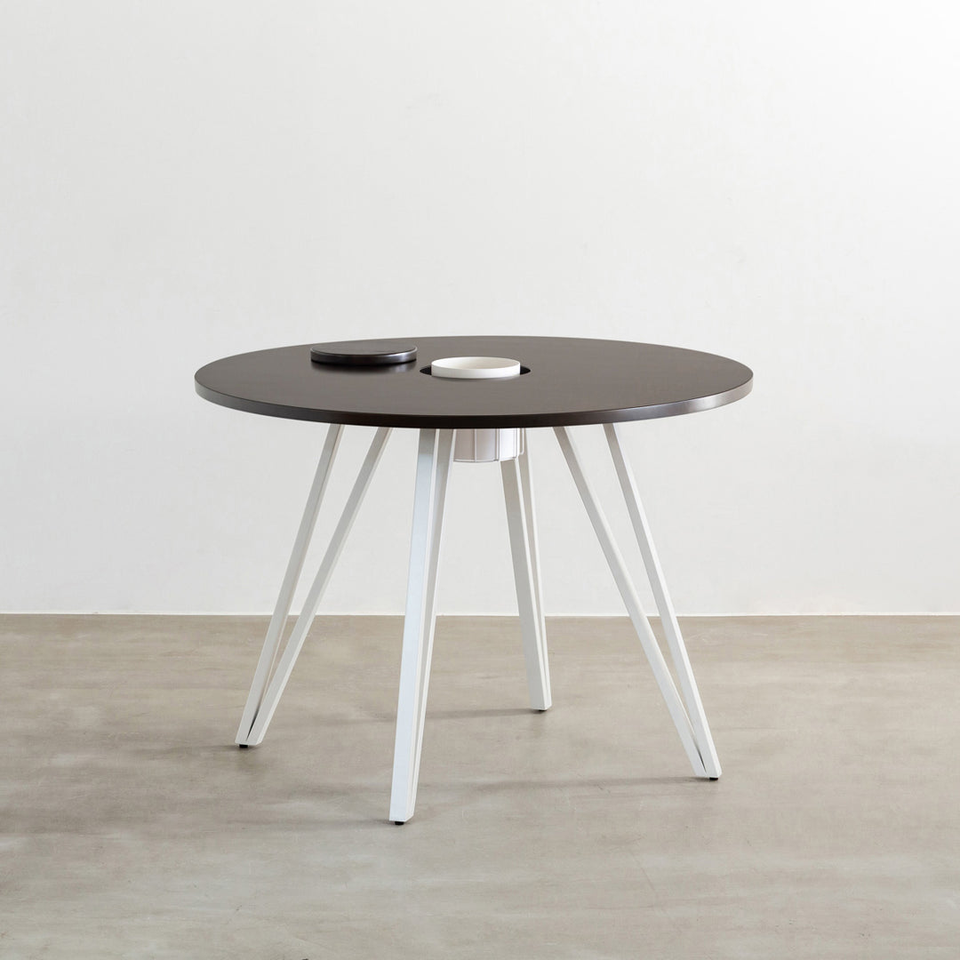 THE CAFE TABLE / ラバーウッド White Steel トライアングル 4pin