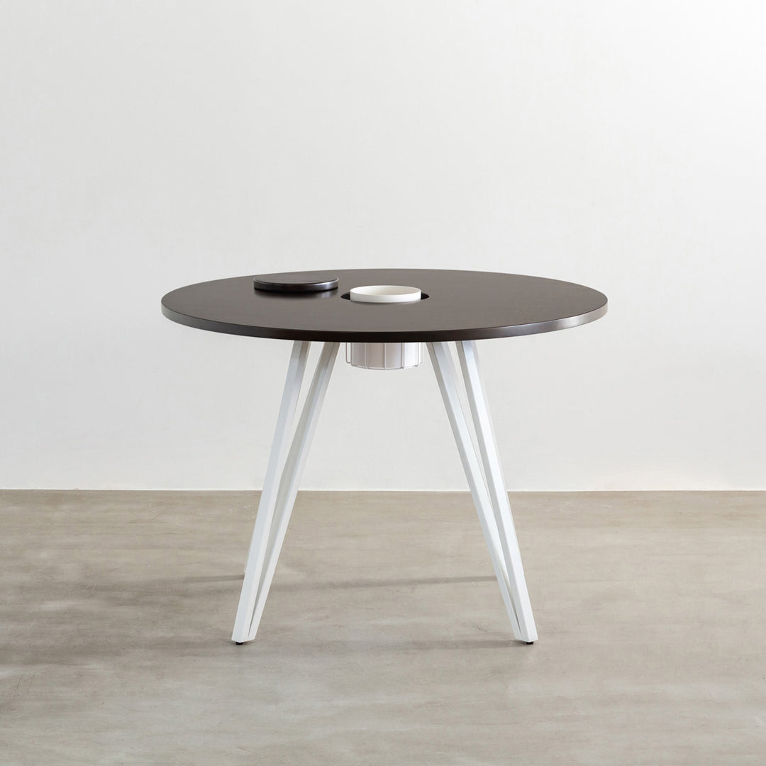 THE CAFE TABLE / ラバーウッド White Steel トライアングル 4pin