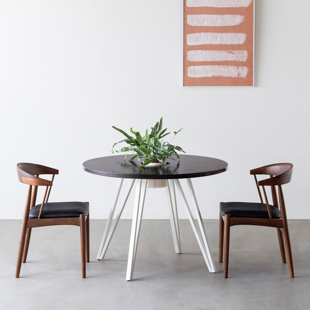 THE CAFE TABLE / ラバーウッド White Steel トライアングル