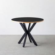 THE CAFE TABLE / リノリウム 全24色　Black Steel カフェX × ラウンド φ81 - 90