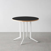 THE CAFE TABLE / リノリウム 全24色　White Steel 4本脚 × ラウンド φ61 - 80