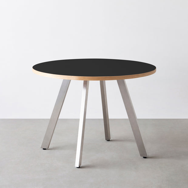 THE CAFE TABLE / リノリウム 全24色　Stainless 4本脚 × ラウンド φ81 - 100