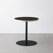 THE CAFE TABLE / リノリウム 全24色　Black Steel 1本脚 × ラウンド φ61 - 70