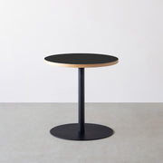 THE CAFE TABLE / リノリウム 全24色　Black Steel 1本脚 × ラウンド φ61 - 70