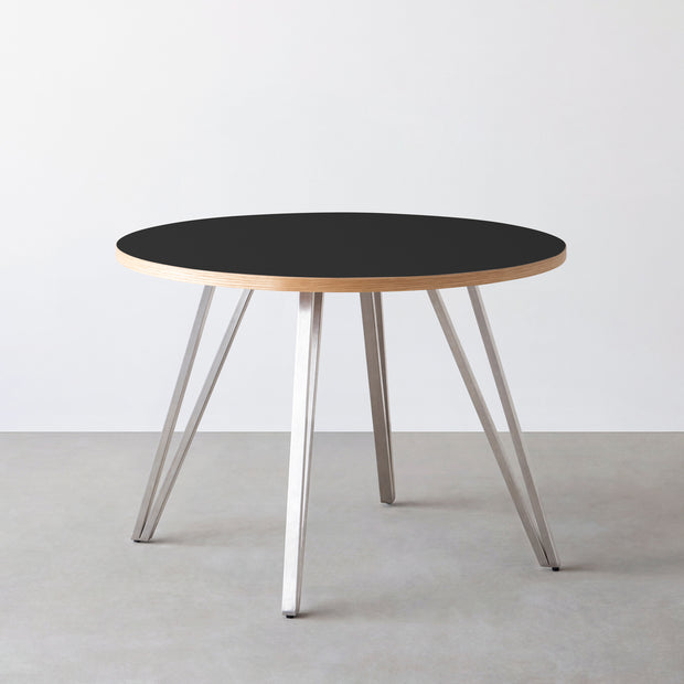 THE CAFE TABLE / リノリウム 全24色　Stainless 4本脚 × ラウンド φ81 - 100