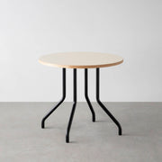 THE CAFE TABLE / リノリウム 全24色　Black Steel 4本脚 × ラウンド φ61 - 80