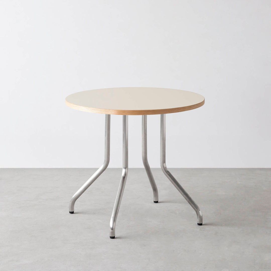 THE CAFE TABLE / リノリウム 全32色 Stainless 4本脚 × ラウンド φ61