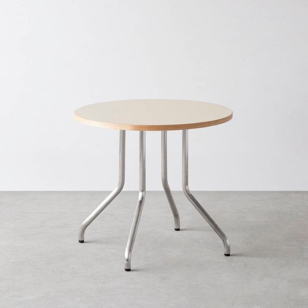 KANADEMONO THE CAFE TABLE / リノリウム ラウンド THE CAFE TABLE / リノリウム 全32色 Stainless 4本脚 × ラウンド φ61