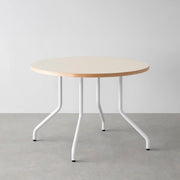 THE CAFE TABLE / リノリウム 全24色　White Steel 4本脚 × ラウンド φ81 - 100