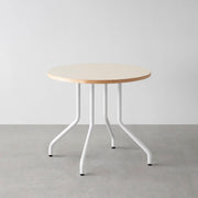 THE CAFE TABLE / リノリウム 全24色　White Steel 4本脚 × ラウンド φ61 - 80
