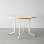 THE CAFE TABLE / リノリウム 全24色　White Steel 4本脚 × ラウンド φ81 - 100
