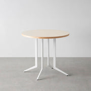 THE CAFE TABLE / リノリウム 全24色　White Steel 4本脚 × ラウンド φ61 - 80