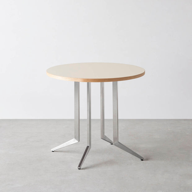 KANADEMONO THE CAFE TABLE / リノリウム ラウンド THE CAFE TABLE / リノリウム 全32色 Stainless 4本脚 × ラウンド φ61