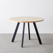 THE CAFE TABLE / リノリウム 全24色　Black Steel 4本脚 × ラウンド φ81 - 100