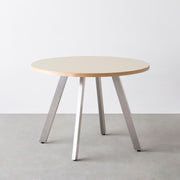 THE CAFE TABLE / リノリウム 全24色　Stainless 4本脚 × ラウンド φ81 - 100