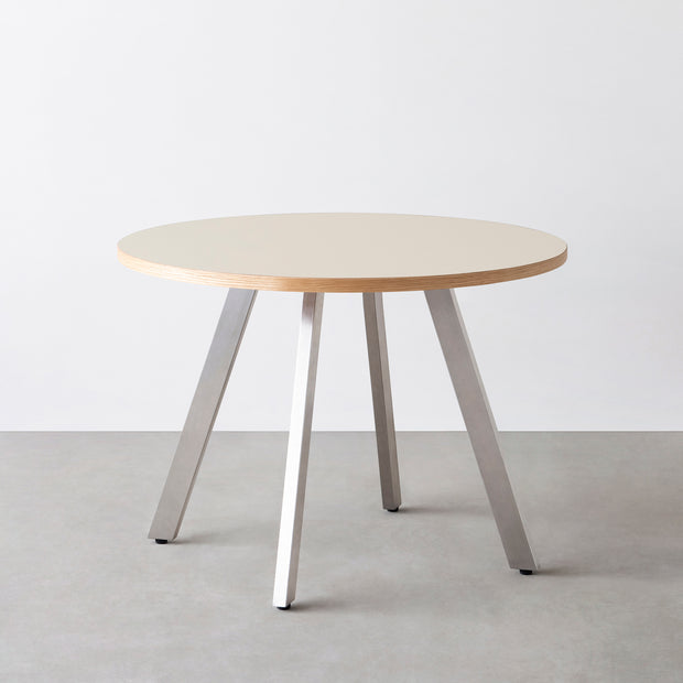 THE CAFE TABLE / リノリウム 全24色　Stainless 4本脚 × ラウンド φ81 - 100
