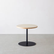 THE CAFE TABLE / リノリウム 全24色　Black Steel 1本脚 × ラウンド φ50 - 60
