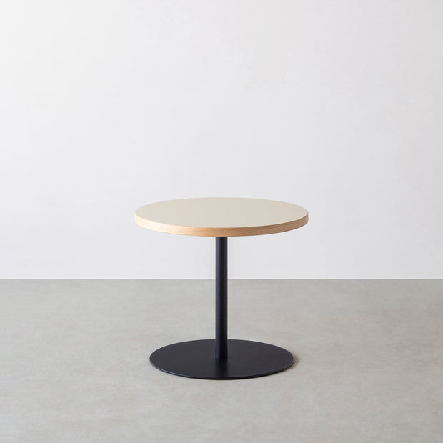 THE CAFE TABLE / リノリウム 全24色　Black Steel 1本脚 × ラウンド φ50 - 60