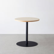 THE CAFE TABLE / リノリウム 全24色　Black Steel 1本脚 × ラウンド φ61 - 70