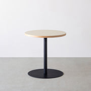 THE CAFE TABLE / リノリウム 全24色　Black Steel 1本脚 × ラウンド φ61 - 70