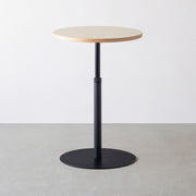THE CAFE TABLE / リノリウム 全24色　Black Steel 1本脚 × ラウンド φ61 - 70