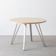 THE CAFE TABLE / リノリウム 全24色　Stainless 4本脚 × ラウンド φ81 - 100