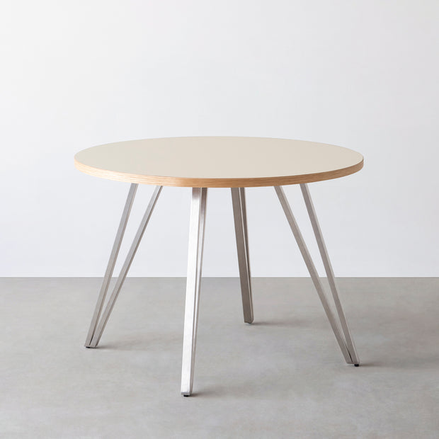 THE CAFE TABLE / リノリウム 全24色　Stainless 4本脚 × ラウンド φ81 - 100