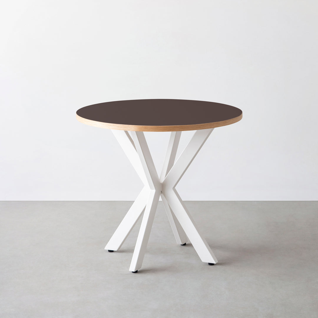 THE CAFE TABLE / リノリウム　かなでもの　ラウンドテーブル THE CAFE TABLE / リノリウム Black Steel トライアングル 3pin