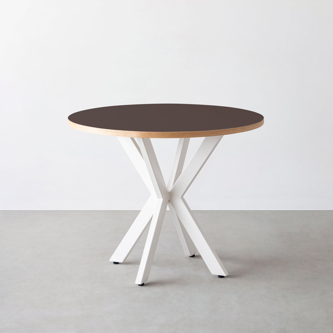 THE CAFE TABLE / リノリウム 全32色 White Steel カフェX × ラウンド