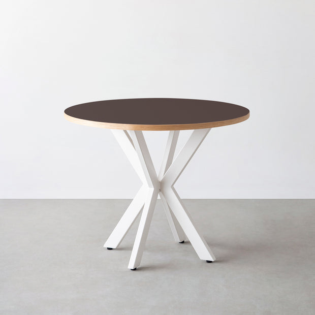 THE CAFE TABLE / リノリウム 全24色　White Steel カフェX × ラウンド φ81 - 90