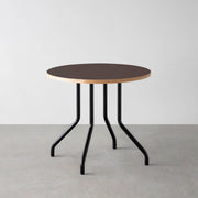THE CAFE TABLE / リノリウム 全24色　Black Steel 4本脚 × ラウンド φ61 - 80
