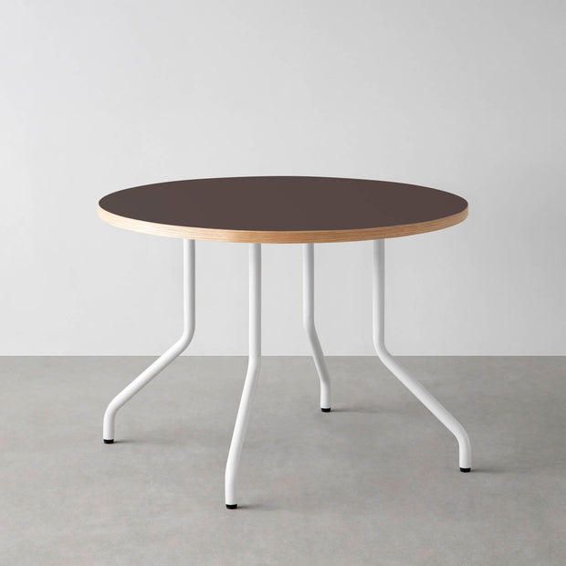 THE CAFE TABLE / リノリウム 全24色　White Steel 4本脚 × ラウンド φ81 - 100