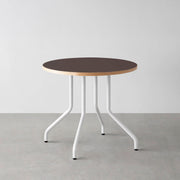 THE CAFE TABLE / リノリウム 全24色　White Steel 4本脚 × ラウンド φ61 - 80