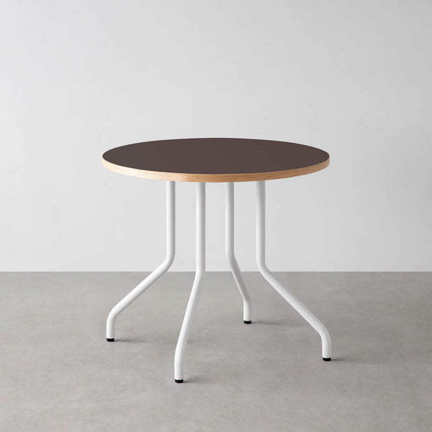 THE CAFE TABLE / リノリウム 全24色　White Steel 4本脚 × ラウンド φ61 - 80