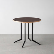THE CAFE TABLE / リノリウム 全24色　Black Steel 4本脚 × ラウンド φ61 - 80