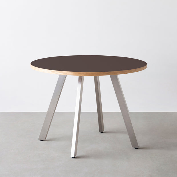 THE CAFE TABLE / リノリウム 全24色　Stainless 4本脚 × ラウンド φ81 - 100
